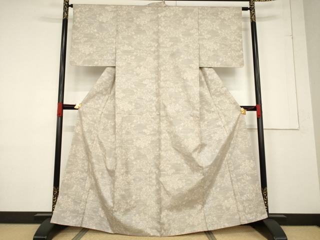 平和屋着物●本場大島紬　200亀甲　カタス7マルキ　風景文　正絹　逸品　AABF1802ck 平和屋着物○本場大島紬 200亀甲 カタス7マルキ 風景文 正絹 逸品