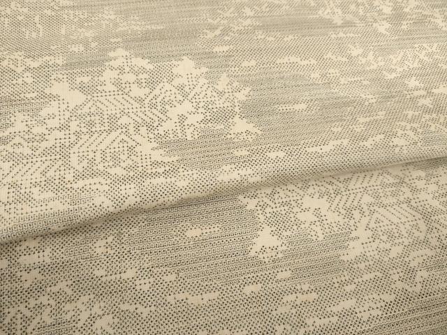 平和屋着物●本場大島紬　200亀甲　カタス7マルキ　風景文　正絹　逸品　AABF1802ck