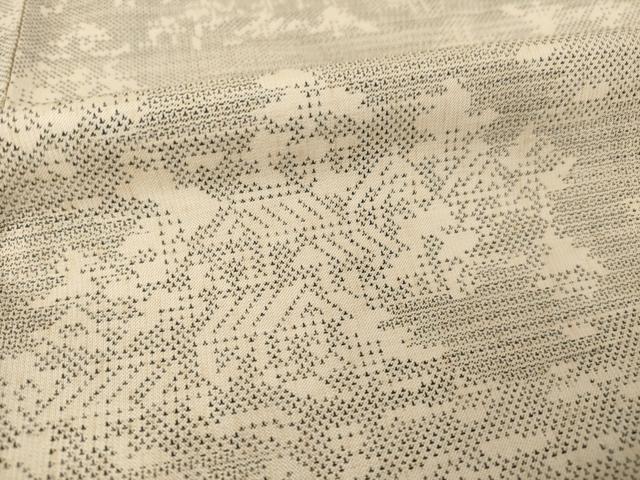 平和屋着物●本場大島紬　200亀甲　カタス7マルキ　風景文　正絹　逸品　AABF1802ck