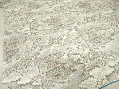 平和屋着物●本場大島紬　一元7マルキ　風景文　正絹　逸品　AABF1809ck