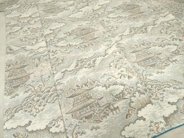 平和屋着物●本場大島紬　一元7マルキ　風景文　正絹　逸品　AABF1809ck