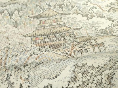 平和屋着物●本場大島紬　一元7マルキ　風景文　正絹　逸品　AABF1809ck