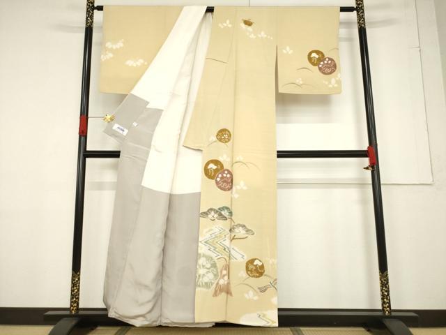 平和屋着物○十日町 名門 滝泰謹製 訪問着 絞り 吉祥花丸文 正絹