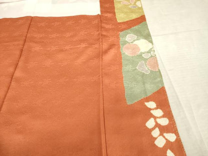 平和屋着物●訪問着　駒刺繍　絞り　舞花文　正絹　逸品　未使用　AABF1814ck