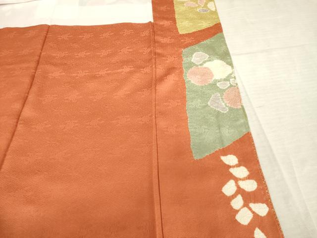 平和屋着物●訪問着　駒刺繍　絞り　舞花文　正絹　逸品　未使用　AABF1814ck