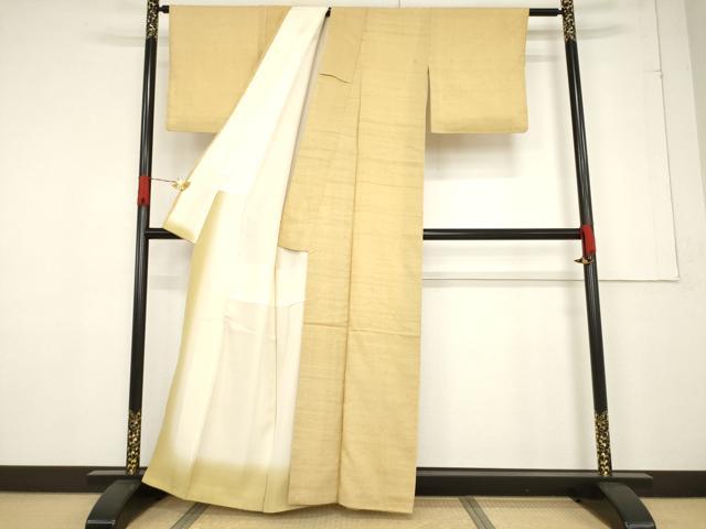 平和屋着物●染織の名門　しょうざん  生紬　飴色　正絹　逸品　AABF1818ck