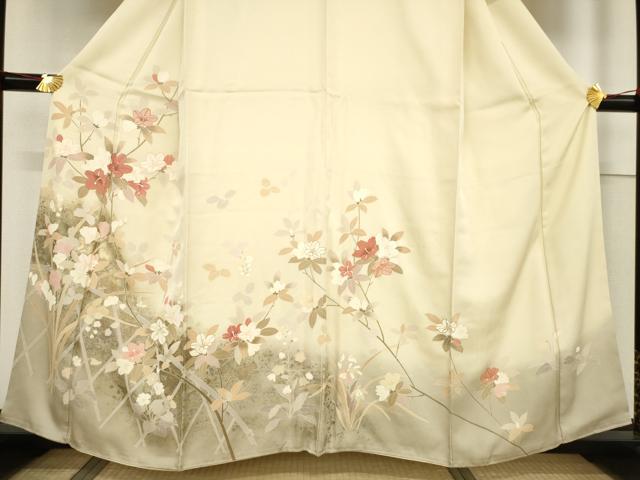 平和屋着物●訪問着　枝花文　金彩　正絹　逸品　AABF1819ck