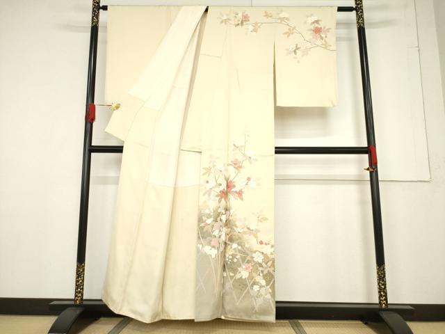 平和屋着物●訪問着　枝花文　金彩　正絹　逸品　AABF1819ck