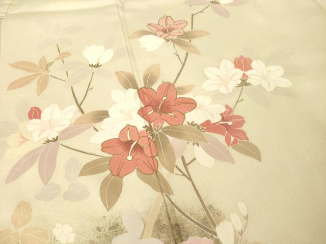 平和屋着物●訪問着　枝花文　金彩　正絹　逸品　AABF1819ck