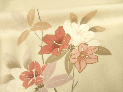 平和屋着物●訪問着　枝花文　金彩　正絹　逸品　AABF1819ck