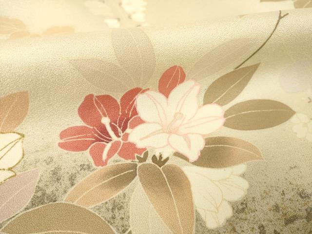 平和屋着物●訪問着　枝花文　金彩　正絹　逸品　AABF1819ck