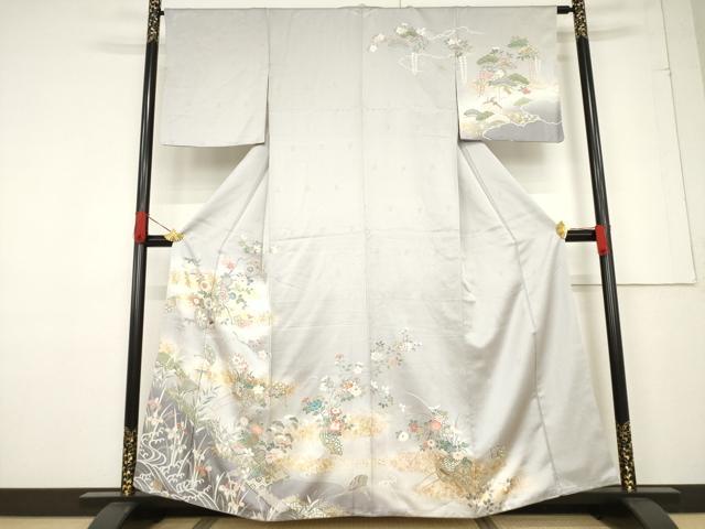 平和屋着物●訪問着　花車文　暈し染め　正絹　逸品　AABF1820ck