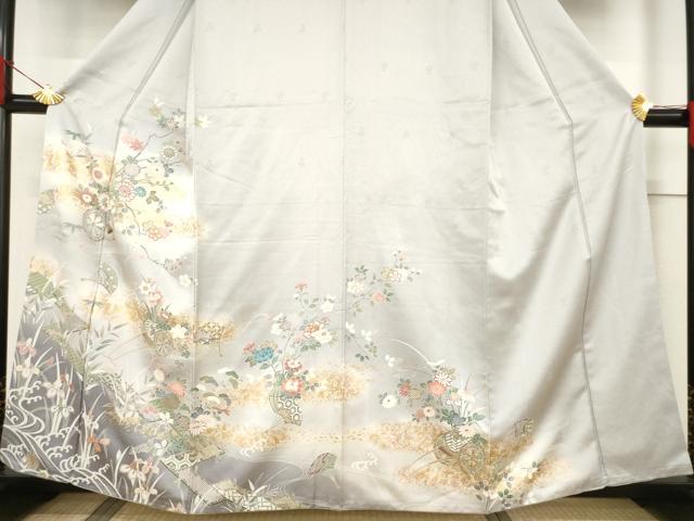 平和屋着物●訪問着　花車文　暈し染め　正絹　逸品　AABF1820ck