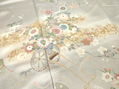 平和屋着物●訪問着　花車文　暈し染め　正絹　逸品　AABF1820ck