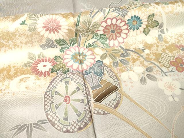 平和屋着物●訪問着　花車文　暈し染め　正絹　逸品　AABF1820ck