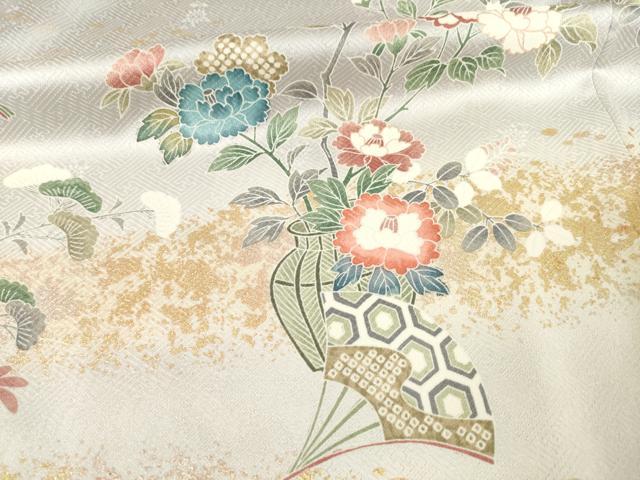 平和屋着物●訪問着　花車文　暈し染め　正絹　逸品　AABF1820ck