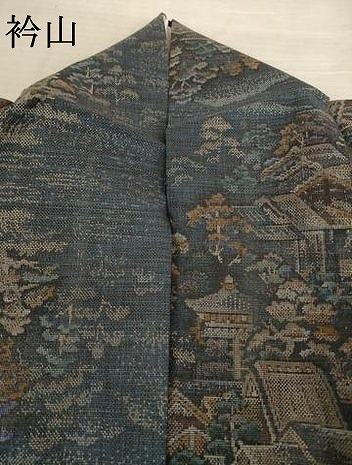 平和屋着物●本場大島紬　カタス9マルキ　風景文　ほていや扱い　正絹　逸品　AABF1822ck