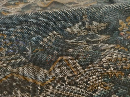 平和屋着物●本場大島紬　カタス9マルキ　風景文　ほていや扱い　正絹　逸品　AABF1822ck