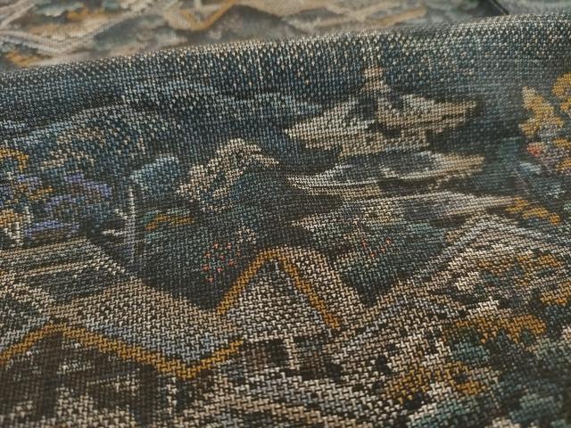 平和屋着物●本場大島紬　カタス9マルキ　風景文　ほていや扱い　正絹　逸品　AABF1822ck