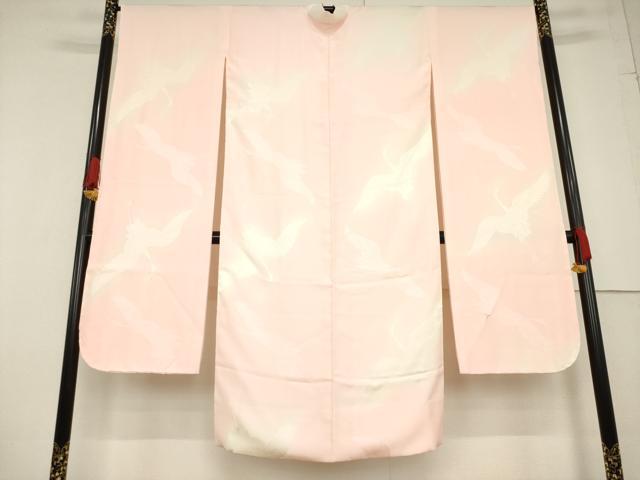 平和屋着物●振袖用長襦袢　袷　飛鶴地紋　暈し染め　正絹　逸品　未使用　AABF1823ck 平和屋着物○振袖用長襦袢 袷 飛鶴地紋 暈し染め 正絹 逸品