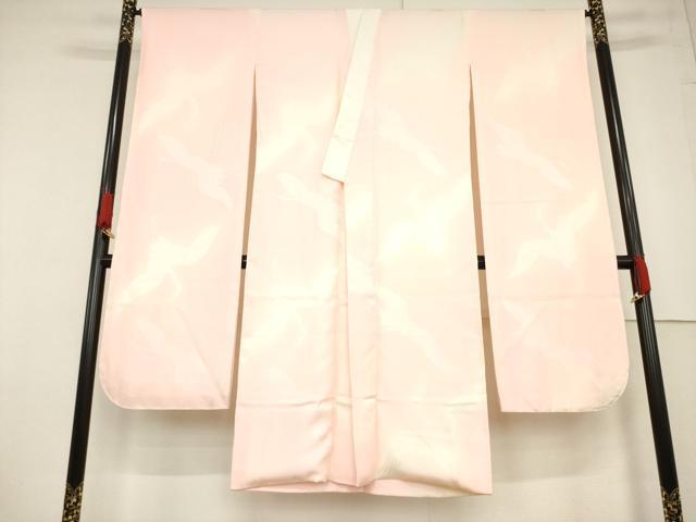 平和屋着物●振袖用長襦袢　袷　飛鶴地紋　暈し染め　正絹　逸品　未使用　AABF1823ck 平和屋着物○振袖用長襦袢 袷 飛鶴地紋 暈し染め 正絹 逸品