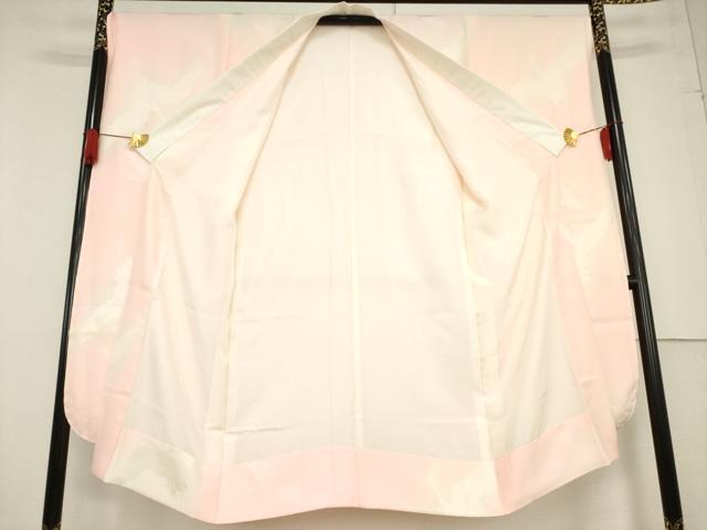 平和屋着物●振袖用長襦袢　袷　飛鶴地紋　暈し染め　正絹　逸品　未使用　AABF1823ck 平和屋着物○振袖用長襦袢 袷 飛鶴地紋 暈し染め 正絹 逸品