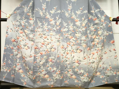 平和屋着物●訪問着　枝梅文　暈し染め　正絹　逸品　AABF1824ck