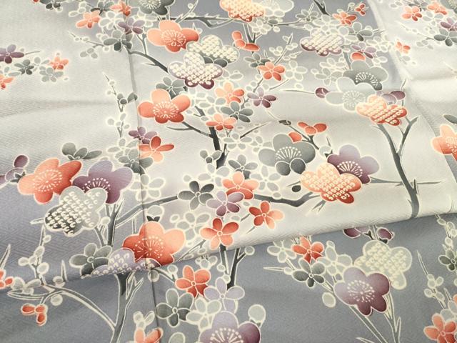 平和屋着物●訪問着　枝梅文　暈し染め　正絹　逸品　AABF1824ck
