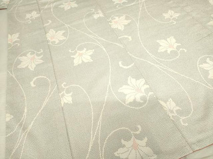 平和屋着物●本塩沢　110亀甲　花唐草文　正絹　逸品　AABF1828ck