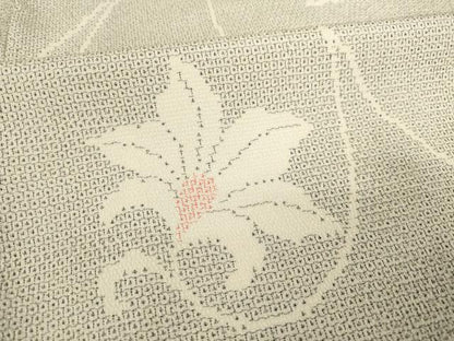 平和屋着物●本塩沢　110亀甲　花唐草文　正絹　逸品　AABF1828ck