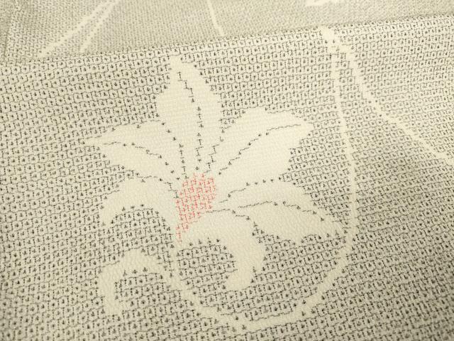 平和屋着物●本塩沢　110亀甲　花唐草文　正絹　逸品　AABF1828ck