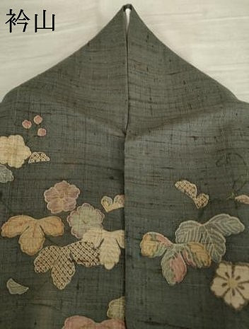 平和屋着物●上質な小紋　紬地　舞花文　正絹　逸品　AABF1829ck