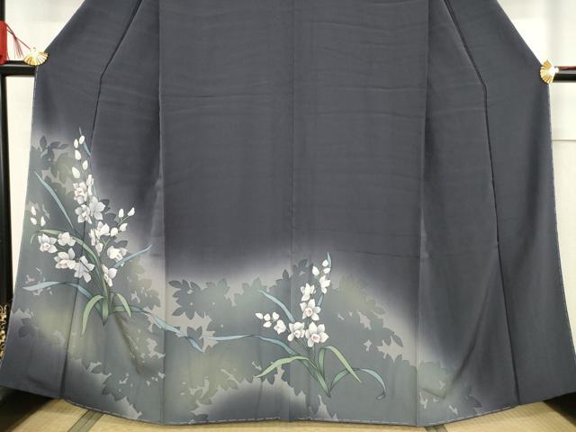 平和屋着物●訪問着　草花文　暈し染め　正絹　逸品　未使用　AABF1832ck