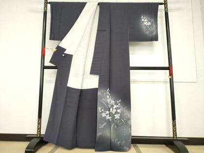 平和屋着物●訪問着　草花文　暈し染め　正絹　逸品　未使用　AABF1832ck