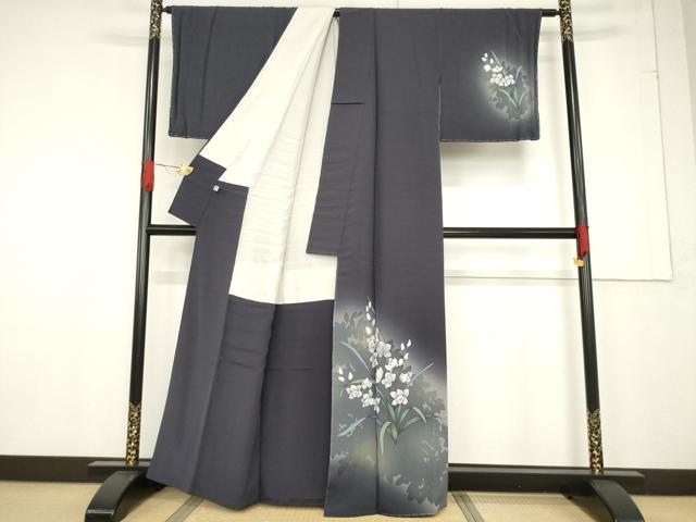 平和屋着物●訪問着　草花文　暈し染め　正絹　逸品　未使用　AABF1832ck