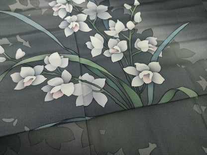 平和屋着物●訪問着　草花文　暈し染め　正絹　逸品　未使用　AABF1832ck