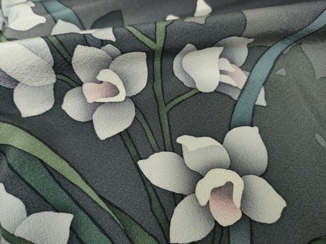 平和屋着物○豪華色留袖 友禅 作家物 群れ鶴草花文 暈し