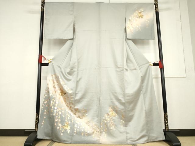 平和屋着物●訪問着　花車文　暈し染め　金彩　正絹　逸品　未使用　AABF1835ck