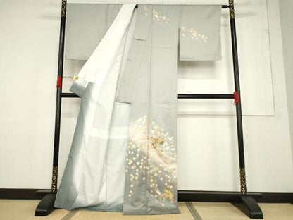 平和屋着物●訪問着　花車文　暈し染め　金彩　正絹　逸品　未使用　AABF1835ck