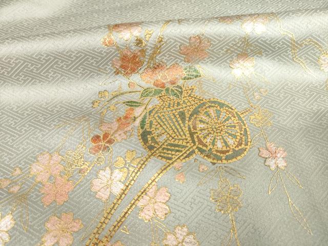 平和屋着物●訪問着　花車文　暈し染め　金彩　正絹　逸品　未使用　AABF1835ck
