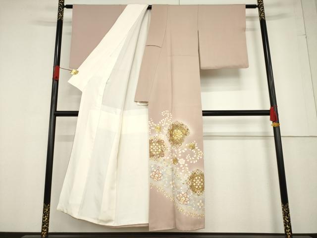 平和屋着物●豪華色留袖 駒刺繍 飾花文 暈し染め 金彩 正絹 逸品 AABF1837ck