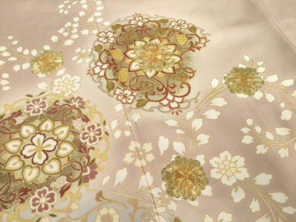 平和屋着物●豪華色留袖 駒刺繍 飾花文 暈し染め 金彩 正絹 逸品 AABF1837ck