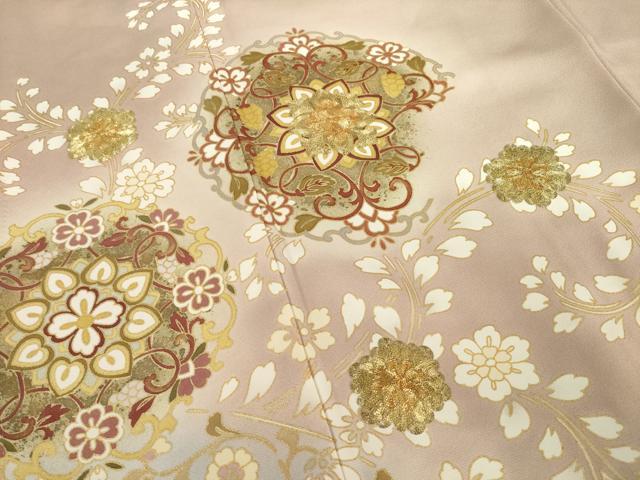 平和屋着物●豪華色留袖 駒刺繍 飾花文 暈し染め 金彩 正絹 逸品 AABF1837ck