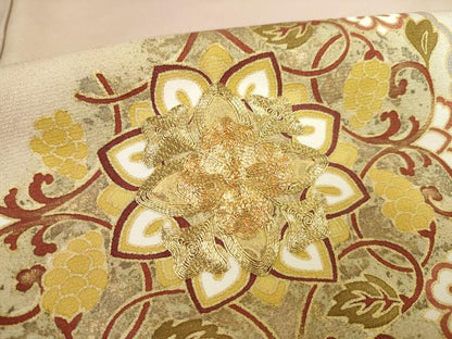 平和屋着物●豪華色留袖 駒刺繍 飾花文 暈し染め 金彩 正絹 逸品 AABF1837ck