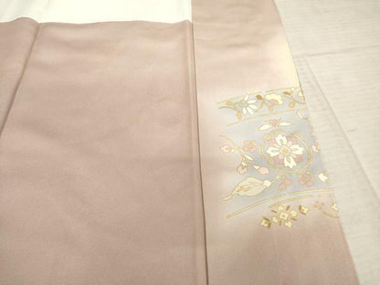 平和屋着物●豪華色留袖 駒刺繍 飾花文 暈し染め 金彩 正絹 逸品 AABF1837ck