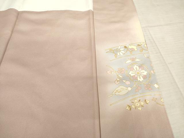 平和屋着物●豪華色留袖 駒刺繍 飾花文 暈し染め 金彩 正絹 逸品 AABF1837ck