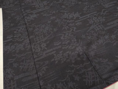 平和屋着物●結城紬 80亀甲 流水花文 そごう扱い 正絹 逸品 AABF1840ck