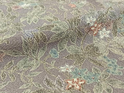 平和屋着物▽上質な小紋 単衣 草花文 鬼しぼ縮緬 正絹 逸品 AABF1841jh