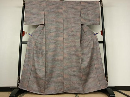 平和屋着物▽上質な小紋 単衣 霞文 暈し染め 正絹 逸品 AABF1842jh