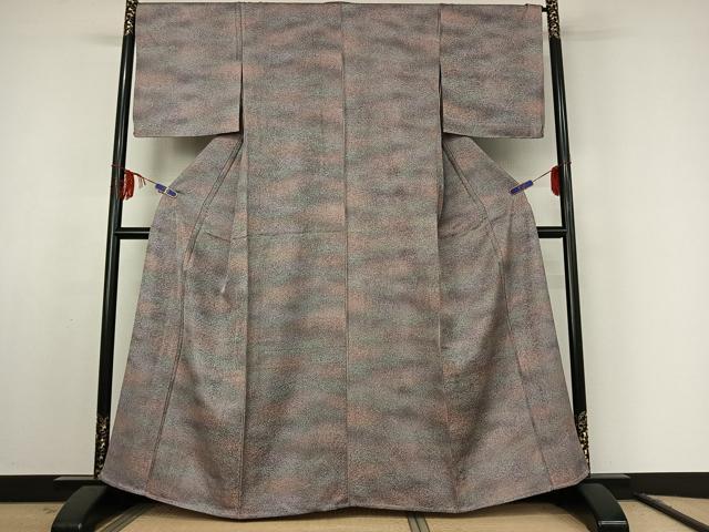 平和屋着物▽上質な小紋 単衣 霞文 暈し染め 正絹 逸品 AABF1842jh